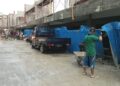 Dilanda Hujan Serta Angin Kencang, Hebel Proyek Pasar Jambu Dua Yang Baru Dipasang Ambruk