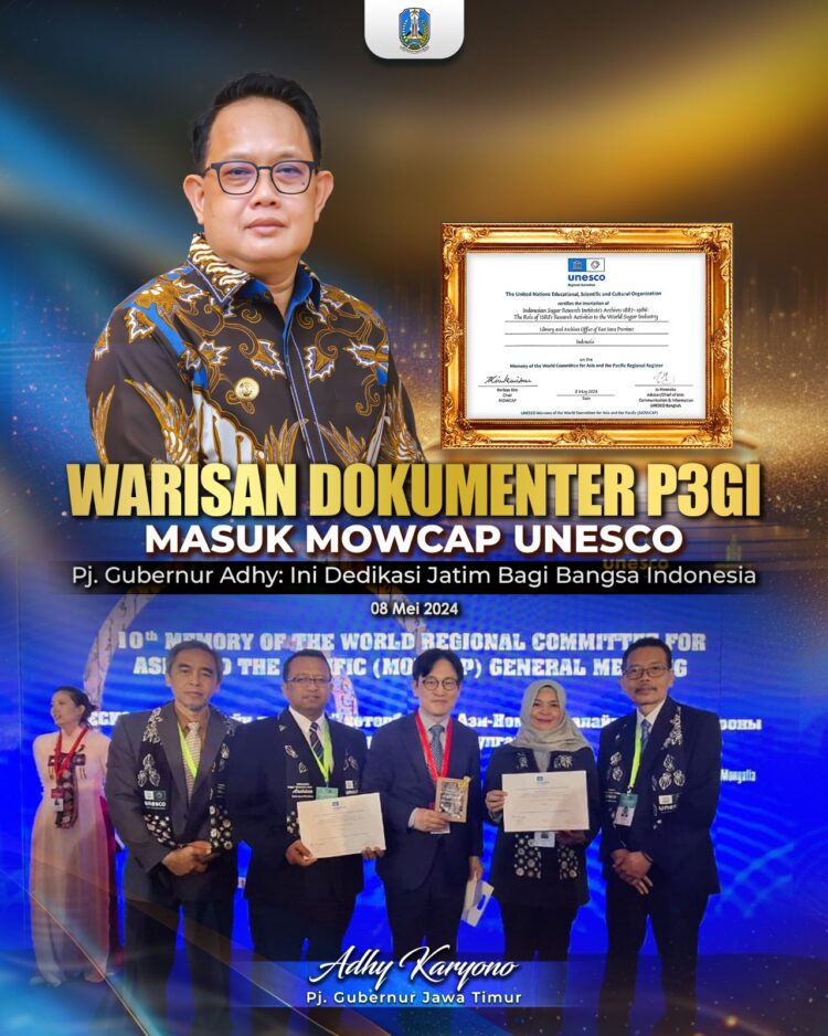 Prestasi Dunia: Warisan Dokumenter Pusat Penelitian Perkebunan Gula Indonesia (P3GI) Ditetapkan Dalam MOWCAP UNESCO