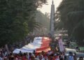 Peringati HUT ke79 RI, Bendera Sepanjang 200 Meter Diarak di Kota Bogor