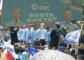 Ribuan Warga Tumpah Ruah Meriahkan Pesta Rakyat Pasangan Dedie-Jenal di Lapangan Kayu Manis Bogor