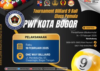 Catat Tanggalnya! PWI Kota Bogor Gelar Turnamen Billiard Peringati HUT ke-79 PWI dan HPN 2025