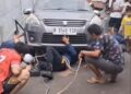 Diduga Meleng, Mobil Terperosok saat Putar Balik di Baranangsiang Bogor
