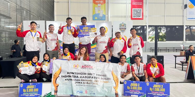 Selamat! Pesti Kabupaten Bogor Sabet Juara Umum Kejurprov Soft Tennis Jabar 2026