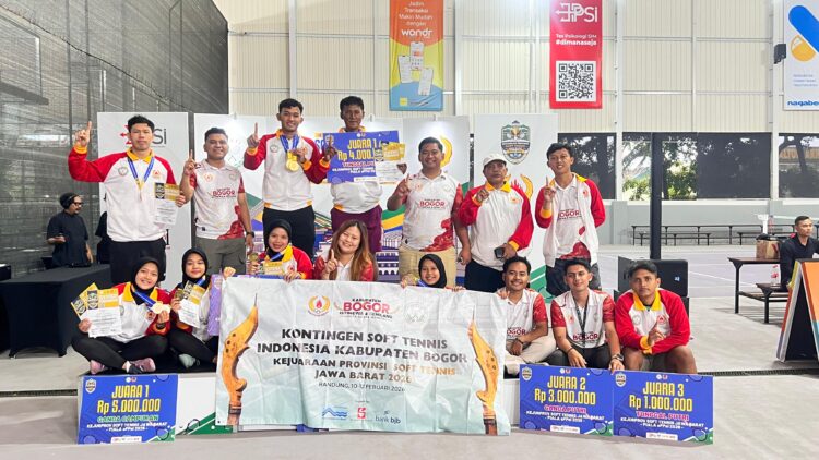 Selamat! Pesti Kabupaten Bogor Sabet Juara Umum Kejurprov Soft Tennis Jabar 2026