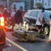 Diduga Hilang Kendali, Pemotor Tabrak Xpander di Jalan Raya Puncak Bogor