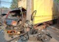 Kecelakaan di Cileungsi Bogor, Truk Box Tabrak Tiang Listrik hingga Seruduk Pengendara Motor