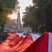 Meriah! Bendera Merah Putih Raksasa Diarak dari Tugu Kujang hingga Pusdikzi, Adityawarman Adil: Kirab Merah Putih Perkuat Persatuan dan Nasionalisme