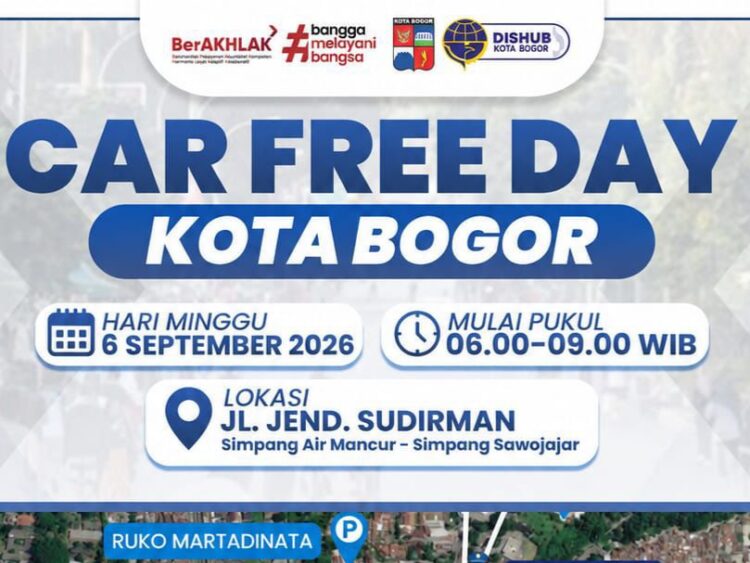 CFD Kota Bogor Kembali Digelar 6 September, Jalan Sudirman Ditutup dari Air Mancur hingga Sawojajar