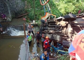 Kecelakaan di Jalur Puncak Bogor, Minibus Pariwisata Terjun ke Jurang Usai Tabrak Mobil, Sopir Luka Berat